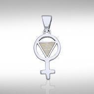 Female Symbol Rainbow Silver Pendant TPD268