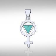 Female Symbol Rainbow Silver Pendant TPD268