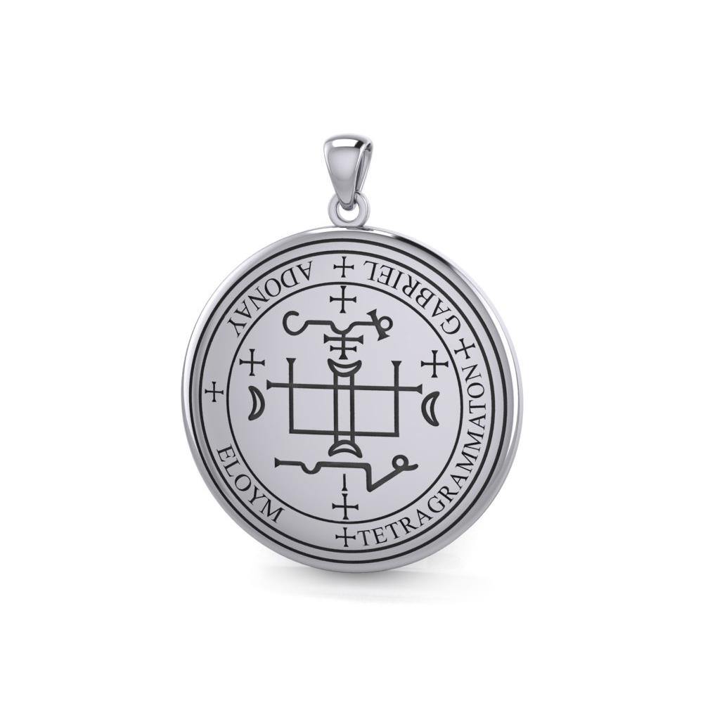 Sigil of the Archangel Gabriel Sterling Silver Plated over Solid Brass Pendant BPD2819*