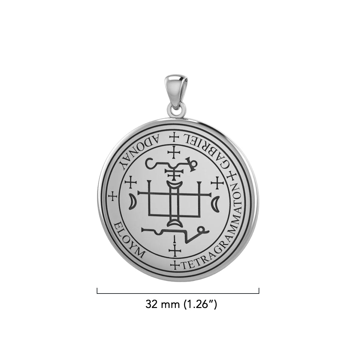 Sigil of the Archangel Gabriel Sterling Silver Plated over Solid Brass Pendant BPD2819*