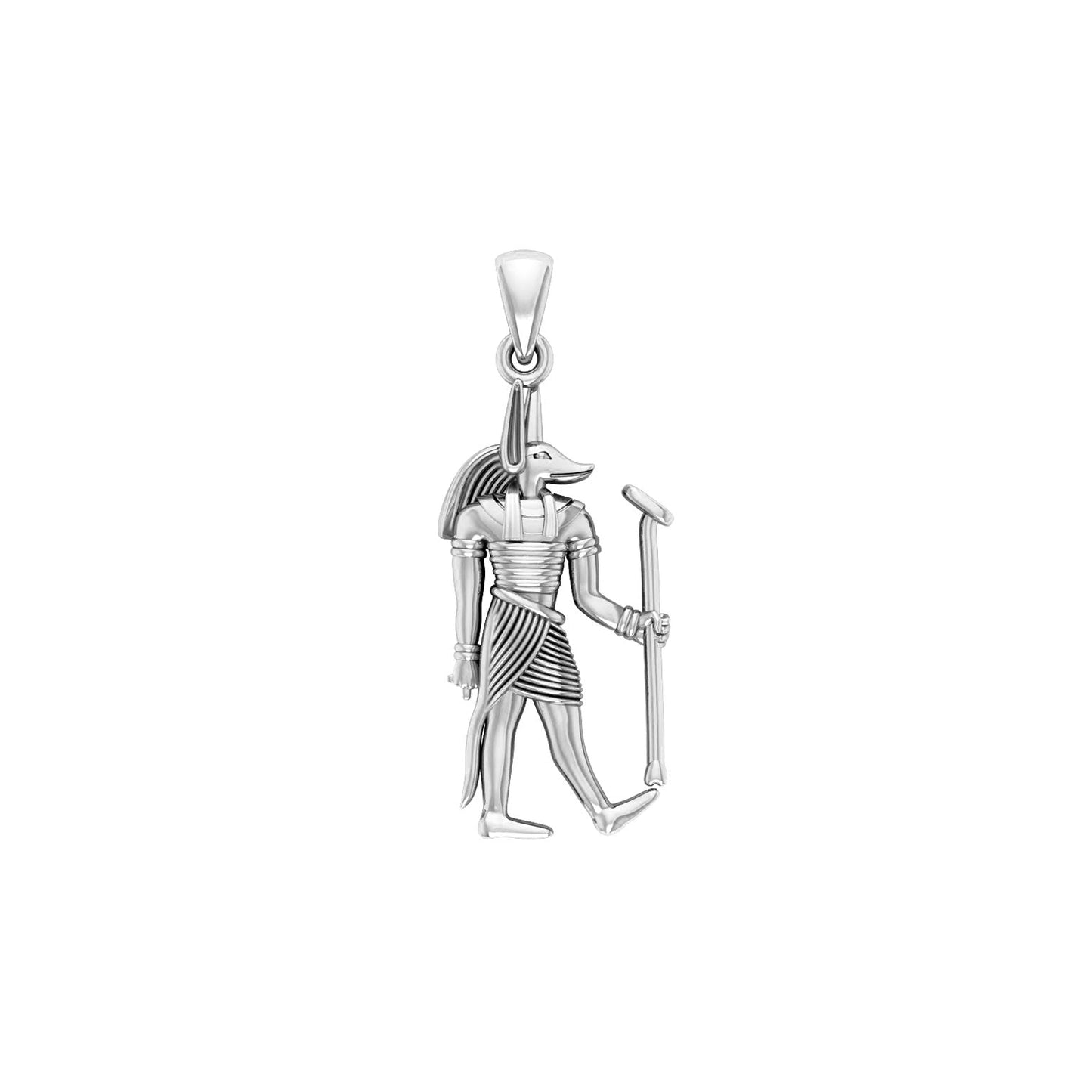 Anubis Egyptian Sterling Silver Plated over Solid Brass Pendant BPD2841