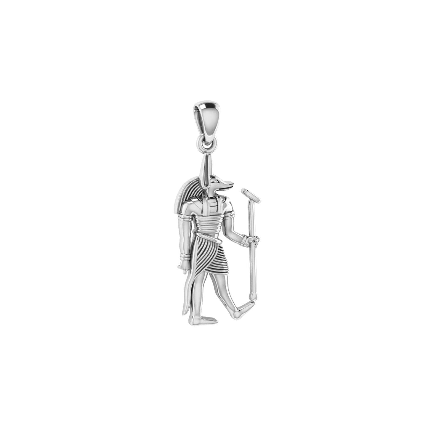 Anubis Egyptian Sterling Silver Plated over Solid Brass Pendant BPD2841