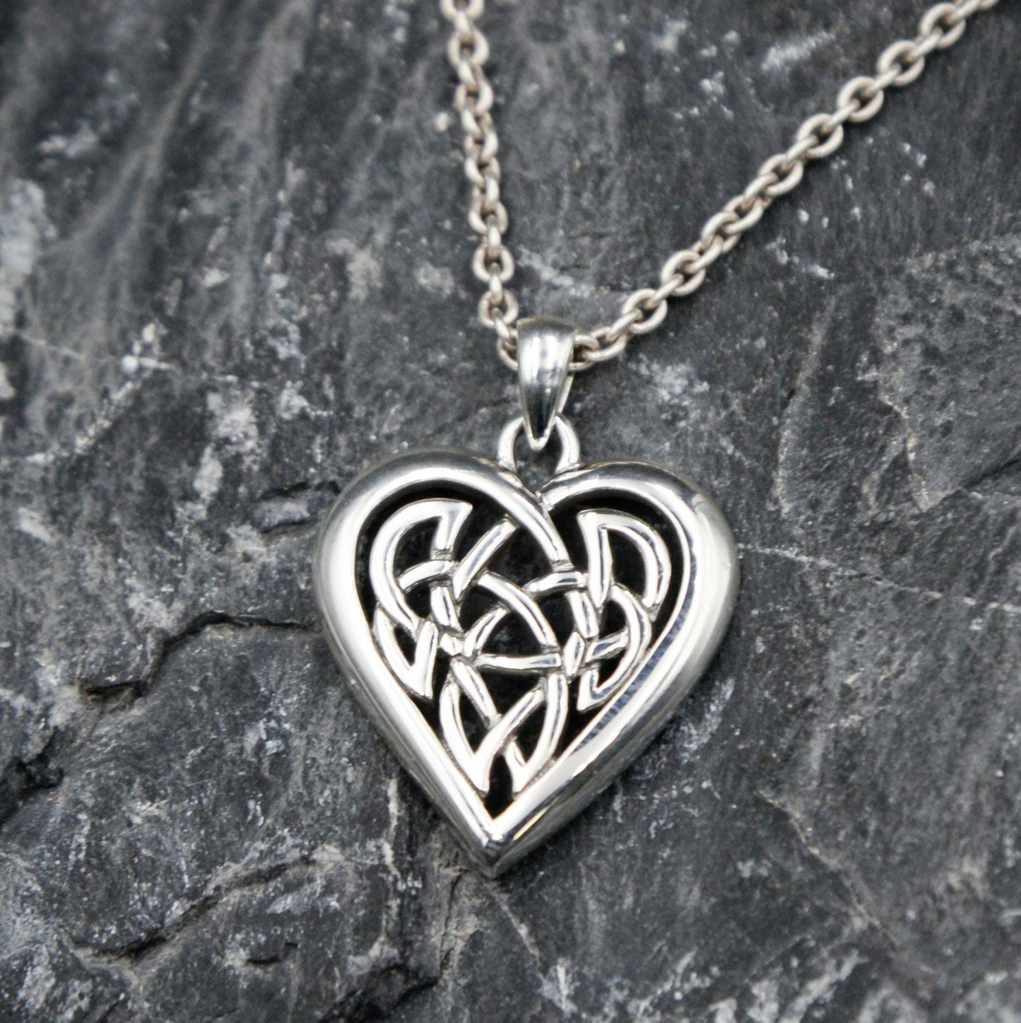 Celtic Knot Heart Sterling Silver Plated over Solid Brass Pendant BPD3015