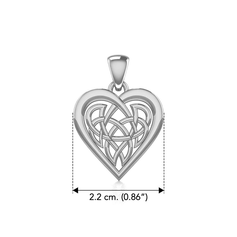 Celtic Knot Heart Sterling Silver Plated over Solid Brass Pendant BPD3015