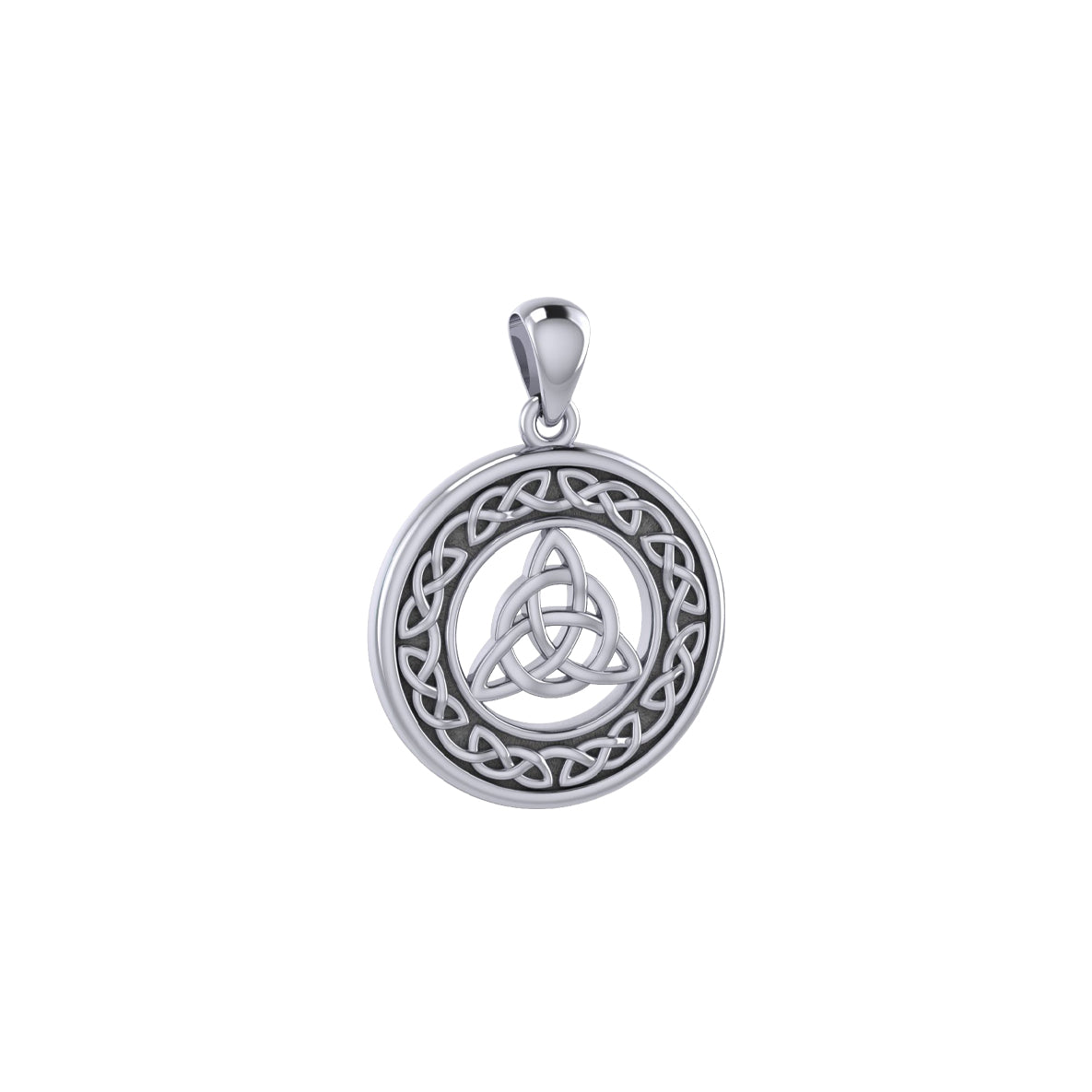 Medium Celtic Knot Triquetra Sterling Silver Pendant TPD3020