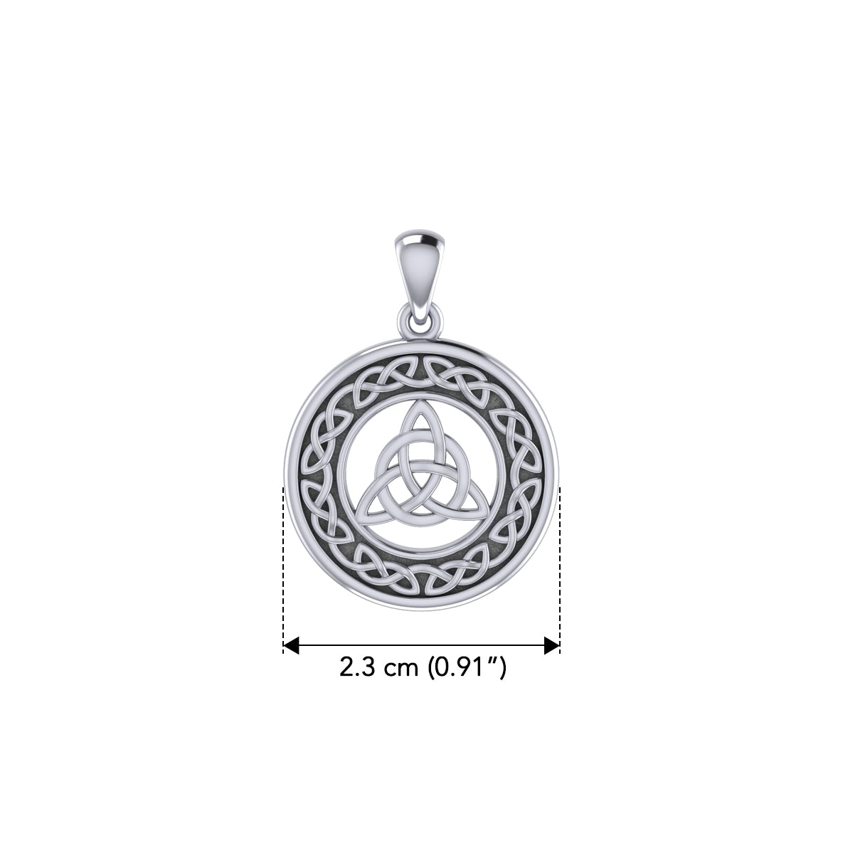 Medium Celtic Knot Triquetra Sterling Silver Pendant TPD3020