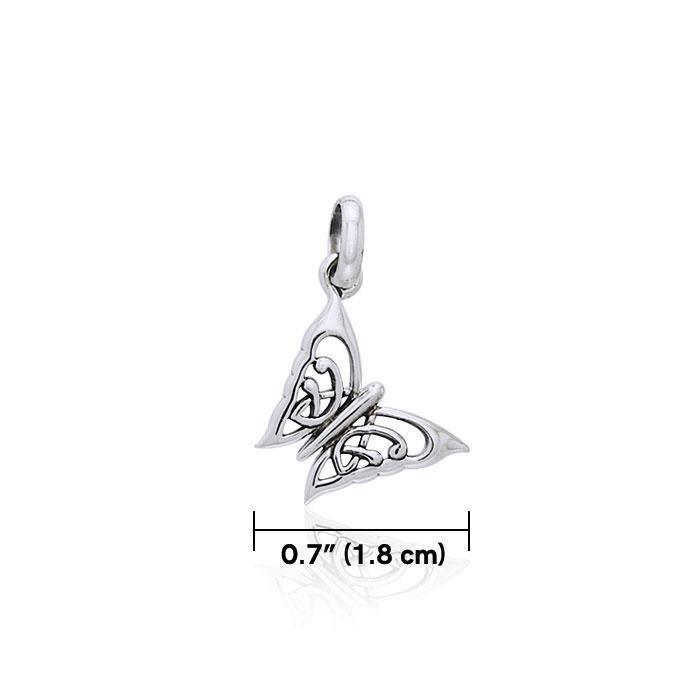 Small Celtic Butterfly Sterling Silver Pendant TPD3041