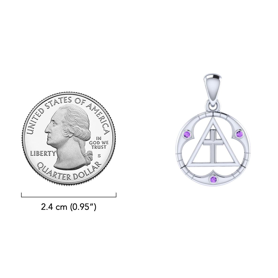 Spiritual AA Symbol Silver Pendant TPD307