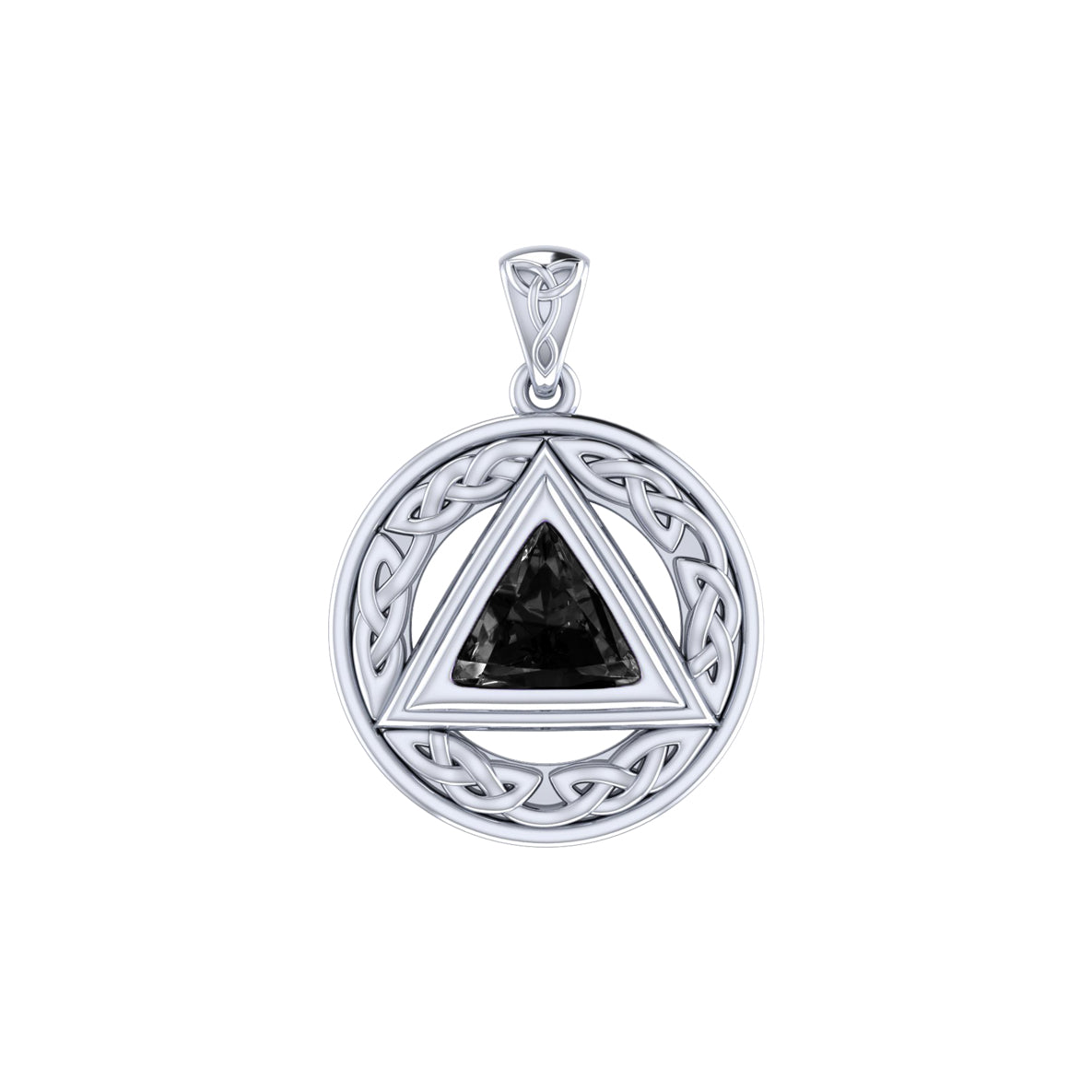 Pave the road to full healing ~ Celtic AA Symbol Sterling Silver Pendant with Gemstone TPD326