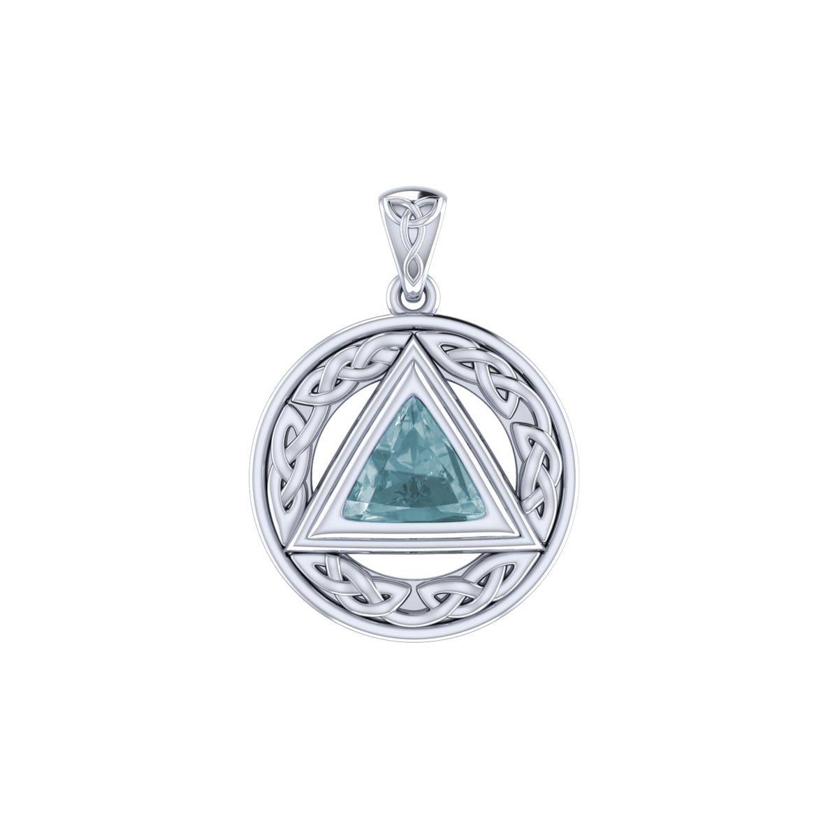 Pave the road to full healing ~ Celtic AA Symbol Sterling Silver Pendant with Gemstone TPD326
