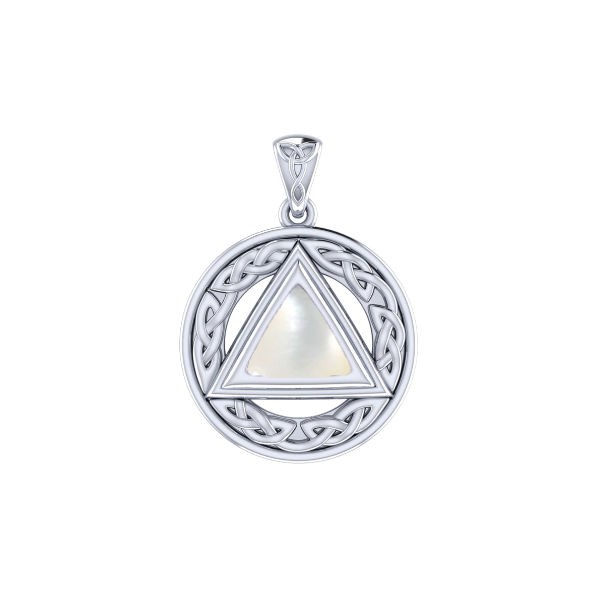 Pave the road to full healing ~ Celtic AA Symbol Sterling Silver Pendant with Gemstone TPD326