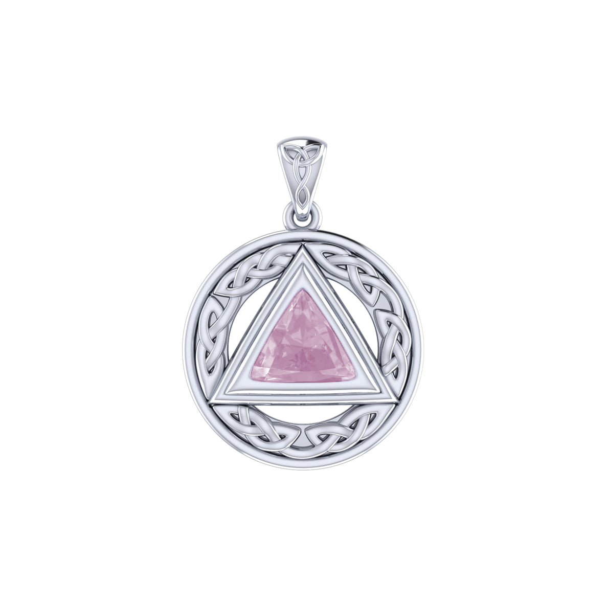 Pave the road to full healing ~ Celtic AA Symbol Sterling Silver Pendant with Gemstone TPD326