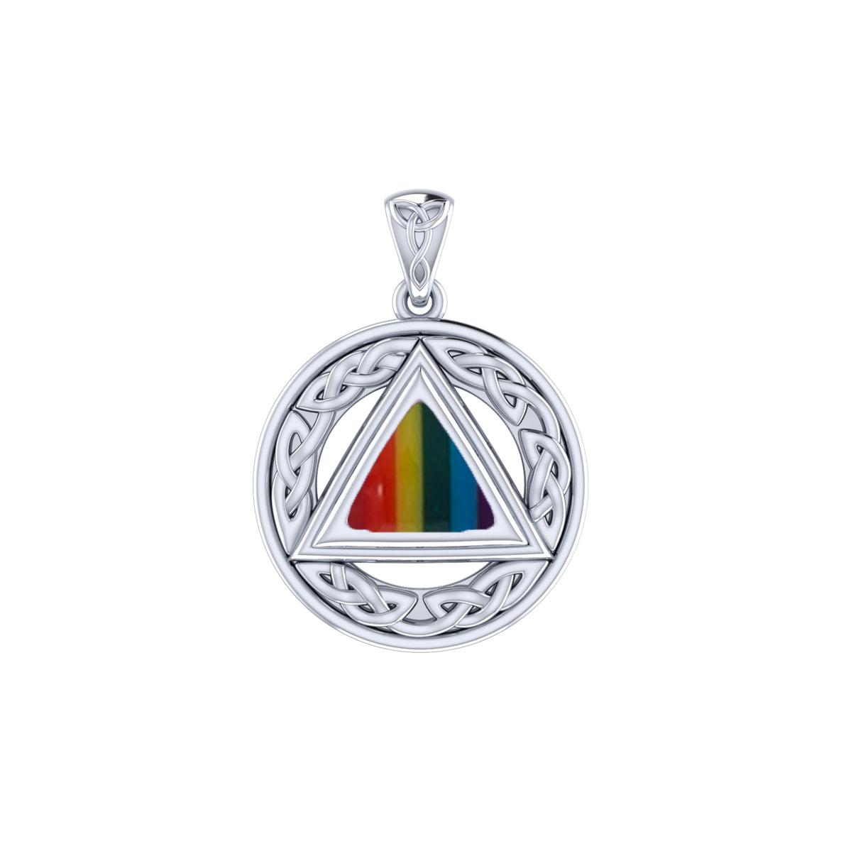 Pave the road to full healing ~ Celtic AA Symbol Sterling Silver Pendant with Gemstone TPD326