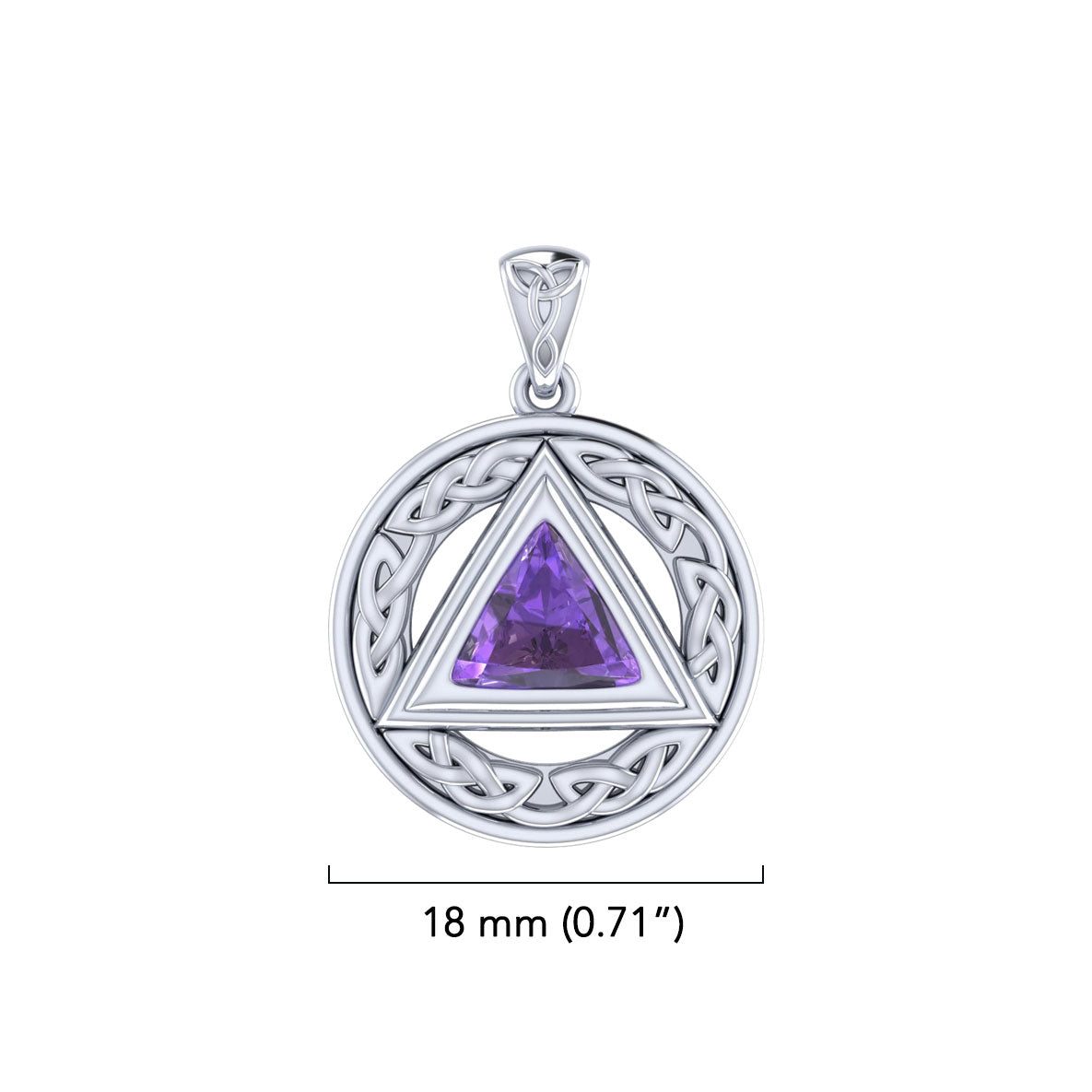 Pave the road to full healing ~ Celtic AA Symbol Sterling Silver Pendant with Gemstone TPD326