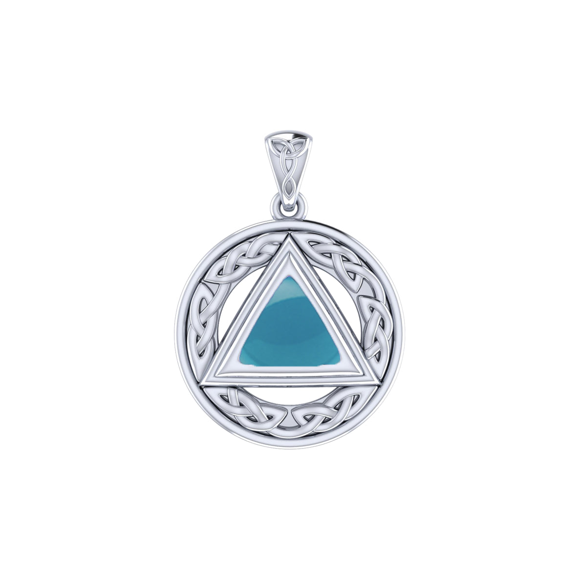 Pave the road to full healing ~ Celtic AA Symbol Sterling Silver Pendant with Gemstone TPD326