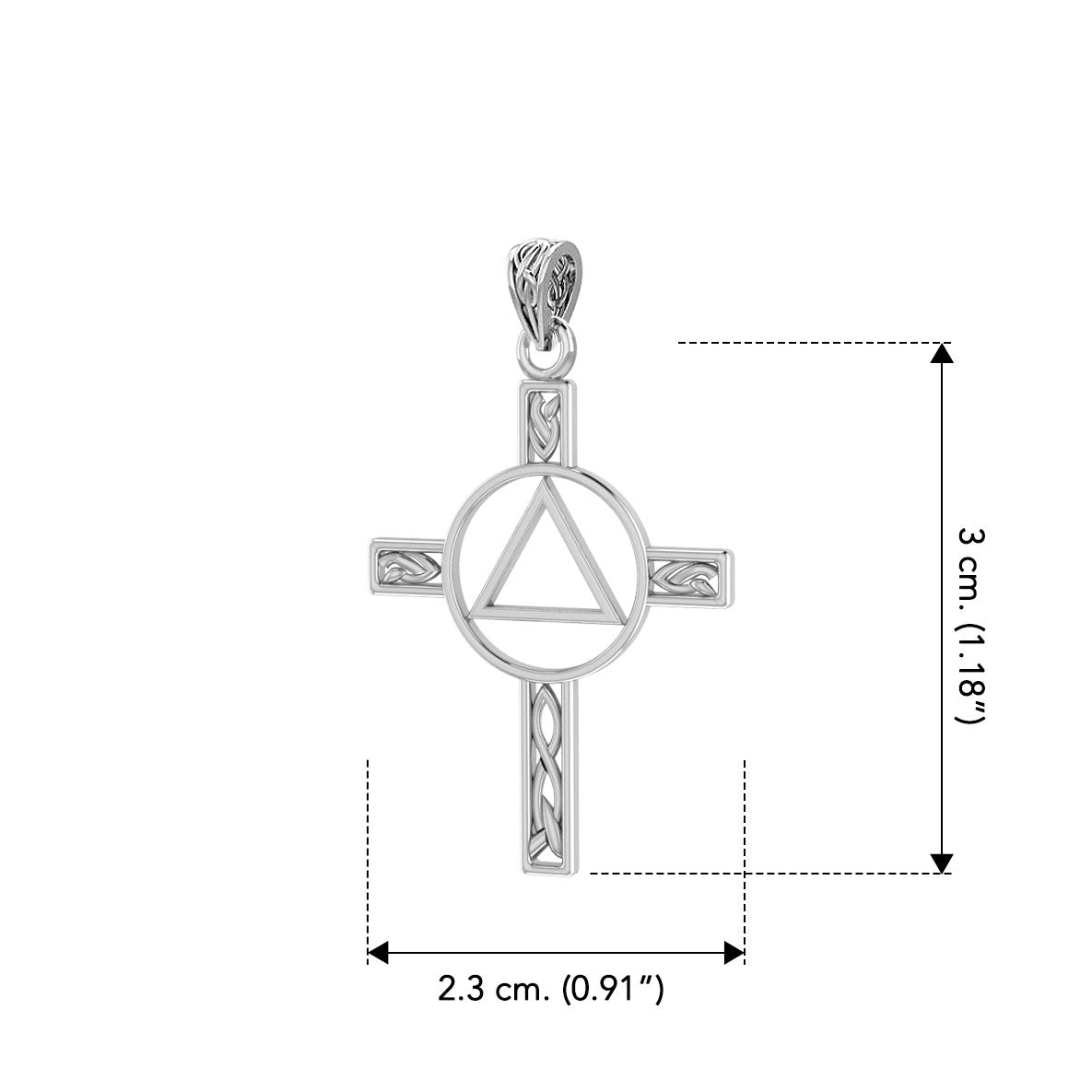 Celtic Knotwork AA Recovery Sterling Silver Pendant TPD327