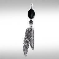 Turquoise Feather Talisman Pendant TPD3282