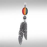 Turquoise Feather Talisman Pendant TPD3282
