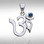 Om Sterling Silver Gemstone Pendant TPD3286