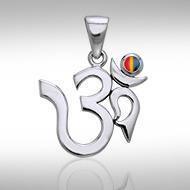 Om Sterling Silver Gemstone Pendant TPD3286