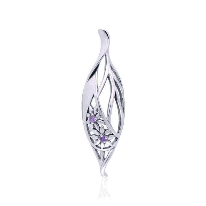 Elegance Daisy Leaf Sterling Silver Pendant TPD3343
