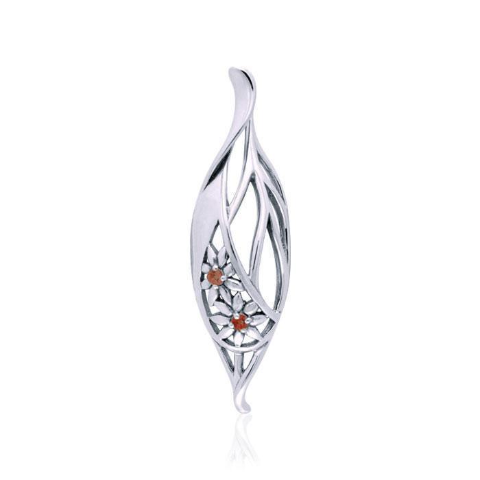 Elegance Daisy Leaf Sterling Silver Pendant TPD3343