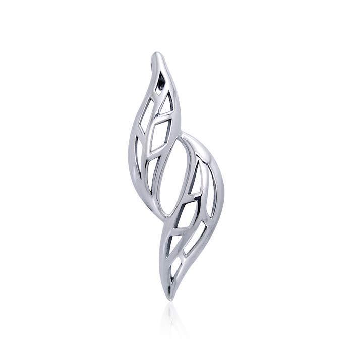 Shimmering Leaf Silver Pendant TPD3344