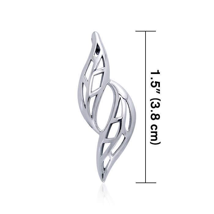 Shimmering Leaf Silver Pendant TPD3344