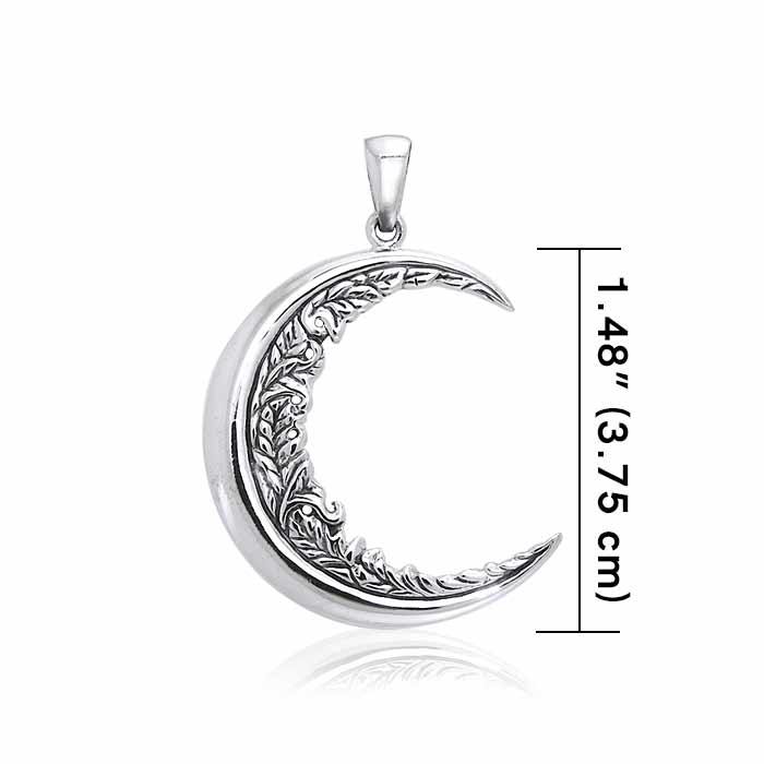 Lightweight Moon Vines Sterling Silver Pendant TPD6530