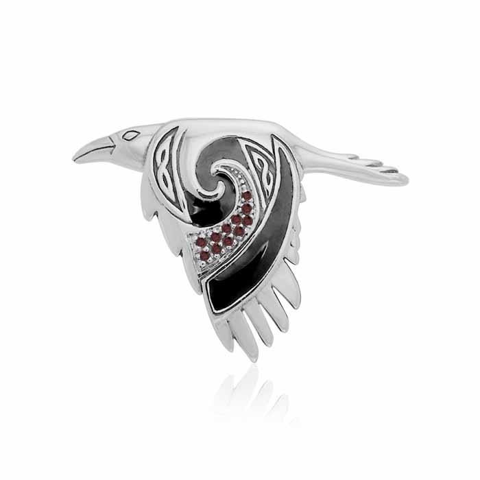 The Mythical Return of the Celtic Raven Sterling Silver Pendant TPD3381