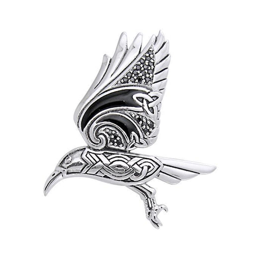 Behind the Mystery of the Mythical Raven Sterling Silver Pendant TPD3382