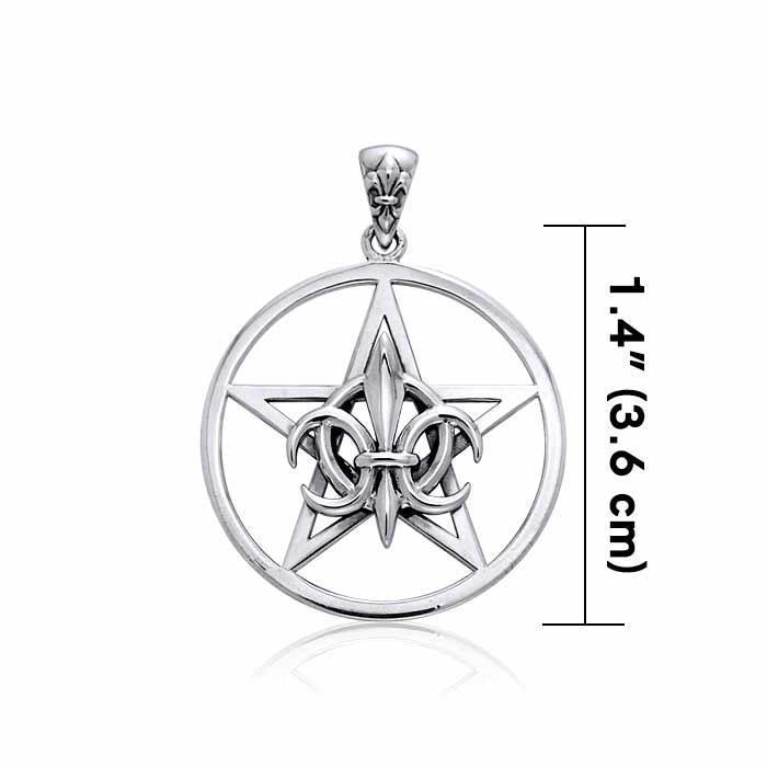Pentacle with Fleur De Lis Pendant TPD3397