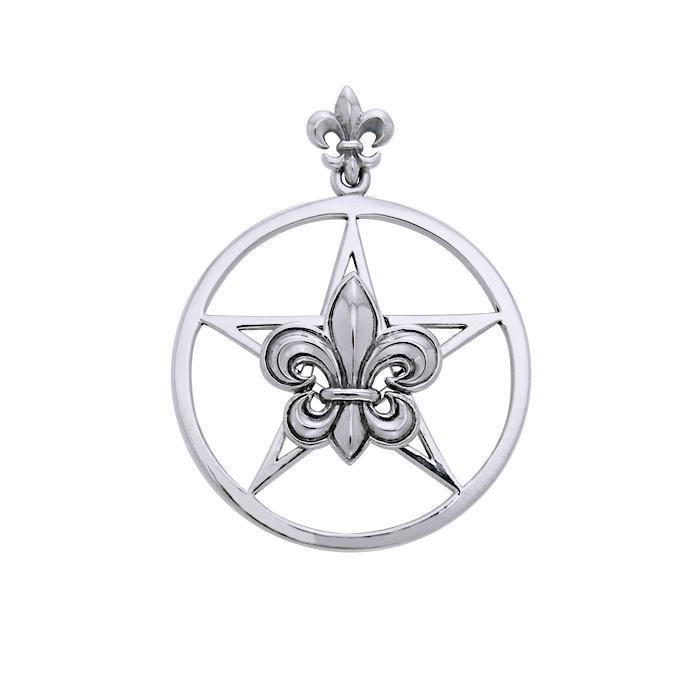 Pentacle with Fleur De Lis Pendant TPD3399