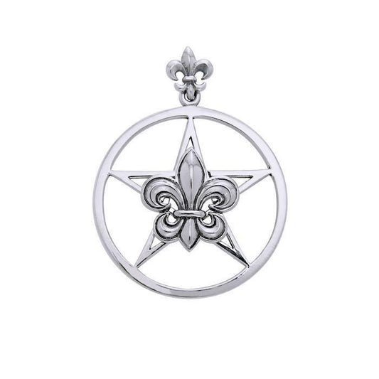 Pentacle with Fleur De Lis Pendant TPD3399