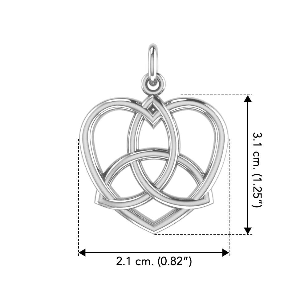 Trinity in Heart Sterling Silver Plated over Solid Brass Pendant BPD3423