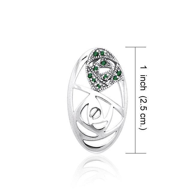 Abstract Elegance Silver Pendant with GemstoneTPD3426