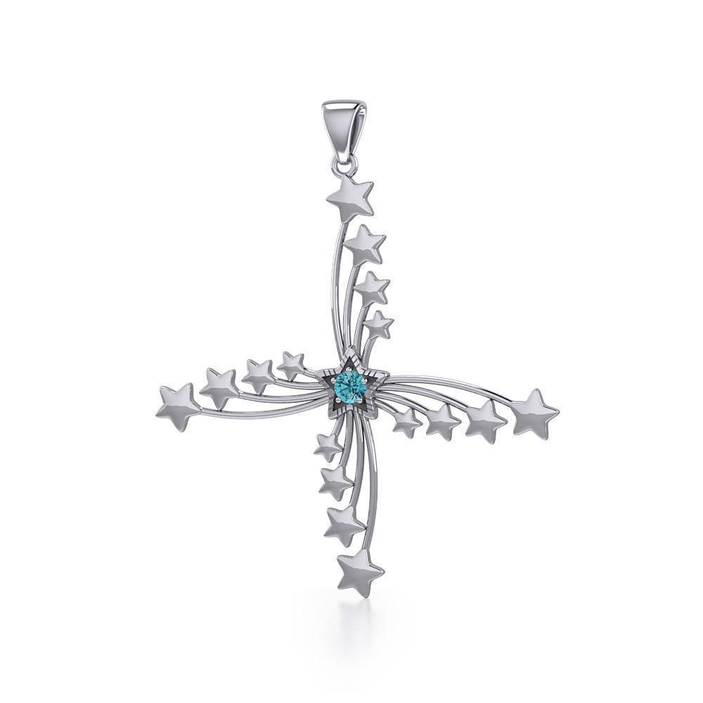 Pretty stars in the broad night sky ~ Sterling Silver Jewelry Pendant TPD3511