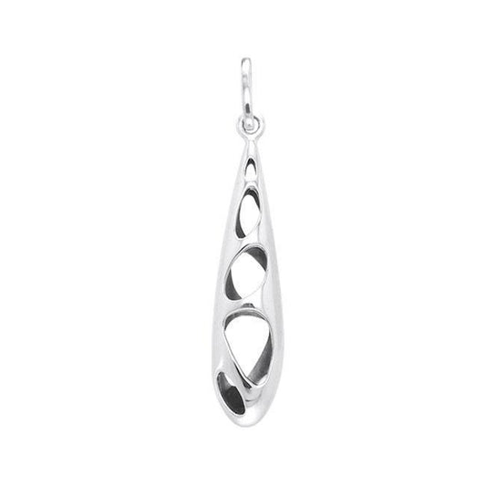 Long Bold Filigree Silver Pendant TPD3517