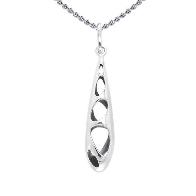 Long Bold Filigree Silver Pendant TPD3517