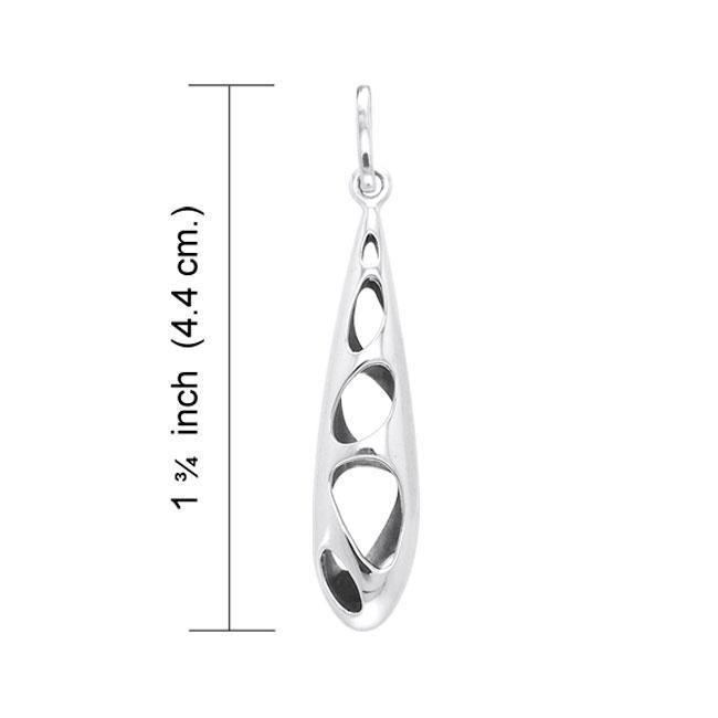 Long Bold Filigree Silver Pendant TPD3517