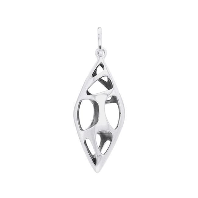 Long Bold Filigree Silver Pendant TPD3518