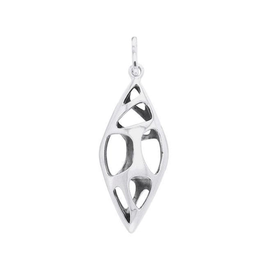 Long Bold Filigree Silver Pendant TPD3518