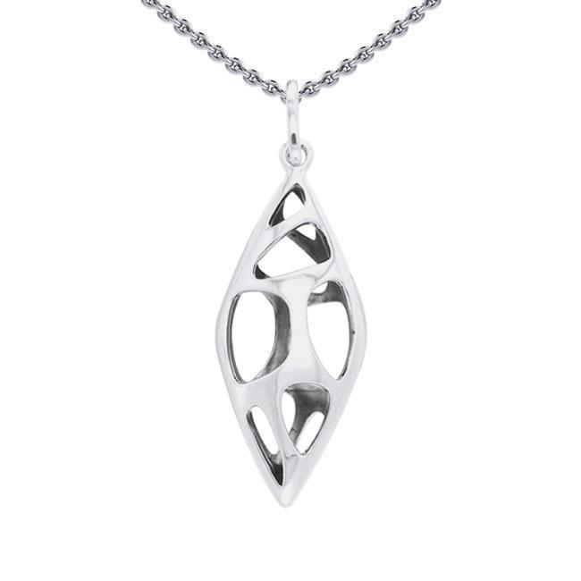 Long Bold Filigree Silver Pendant TPD3518