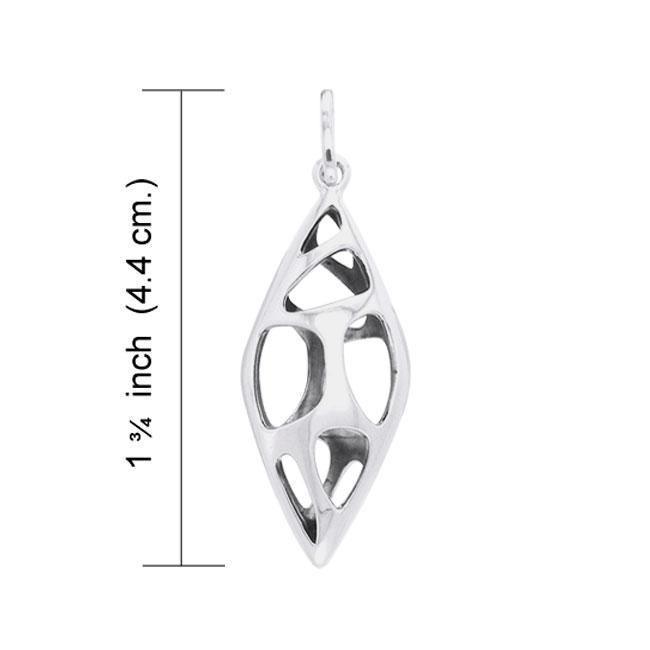 Long Bold Filigree Silver Pendant TPD3518