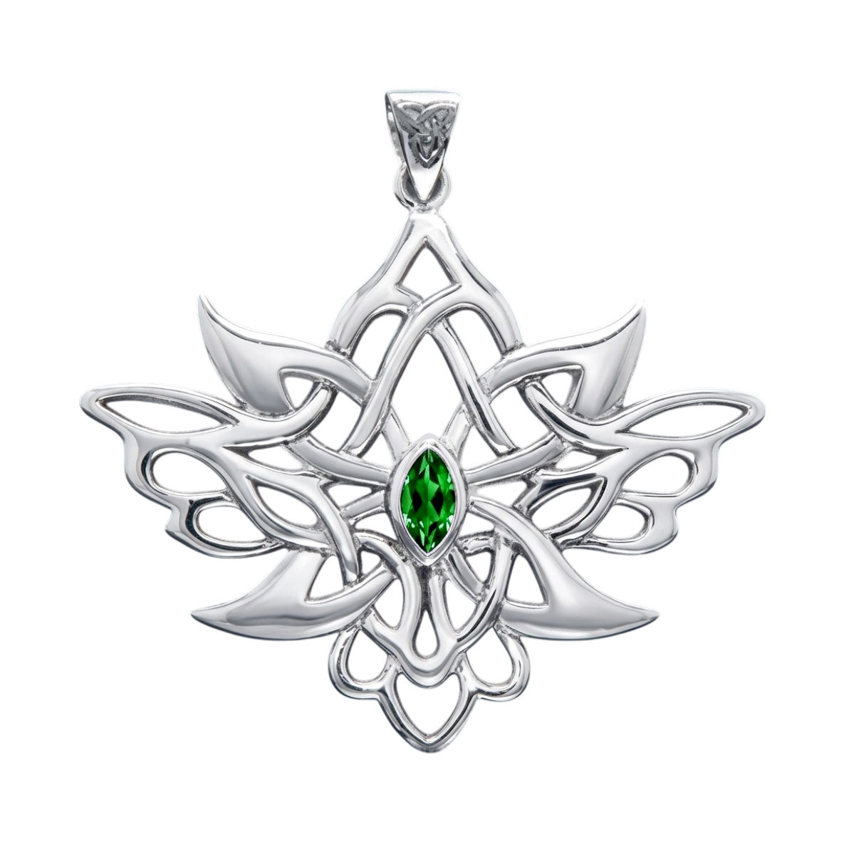 Abstract And Modern Celtic Art Sterling Silver Pendant With Gemstone TPD3527