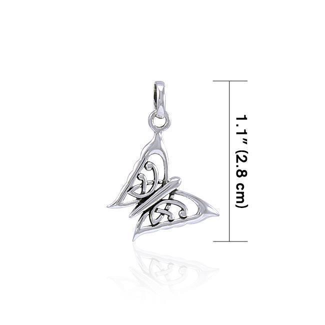 Small Celtic Butterfly Silver Pendant TPD3538