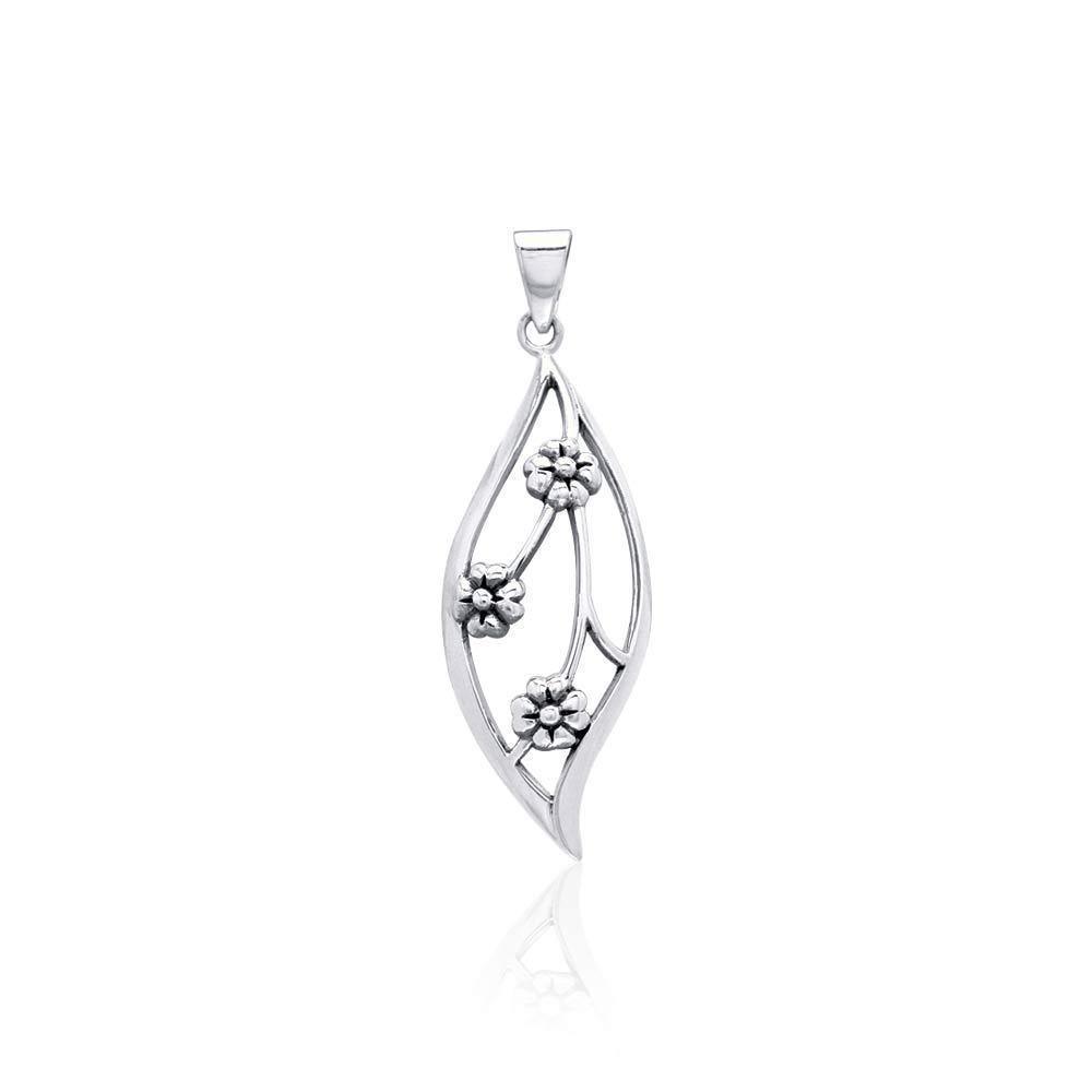 Elegant Flower Sterling Silver Pendant TPD3553