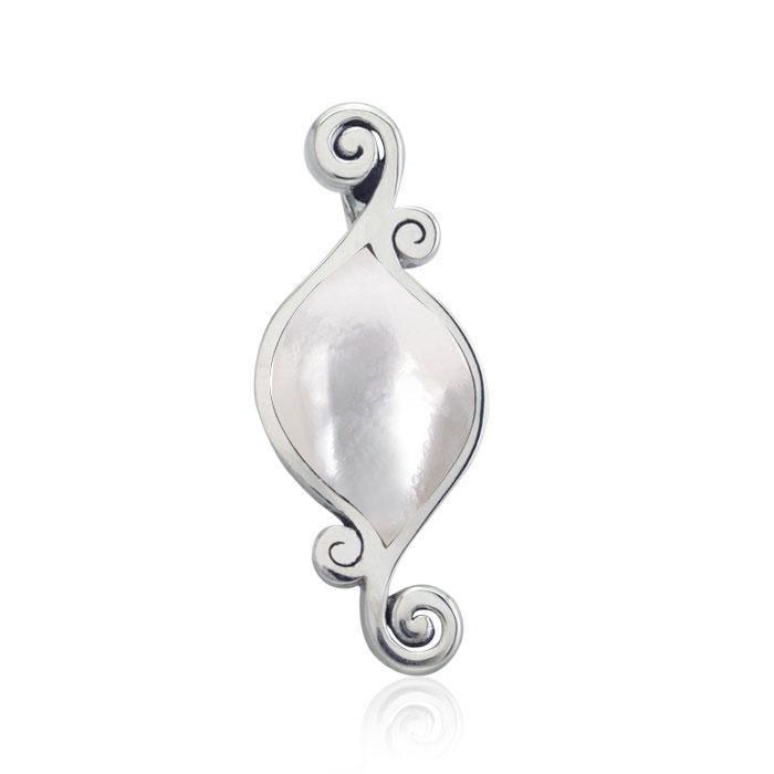 Organic Form Inlay Stone Silver Pendant TPD3570