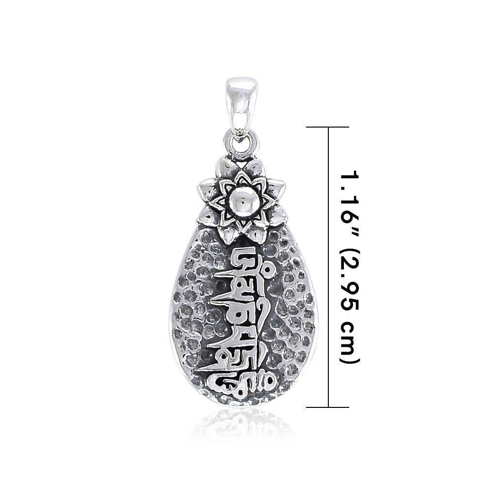 Om Mani Padme Hum Sterling Silver Pendant TPD3644