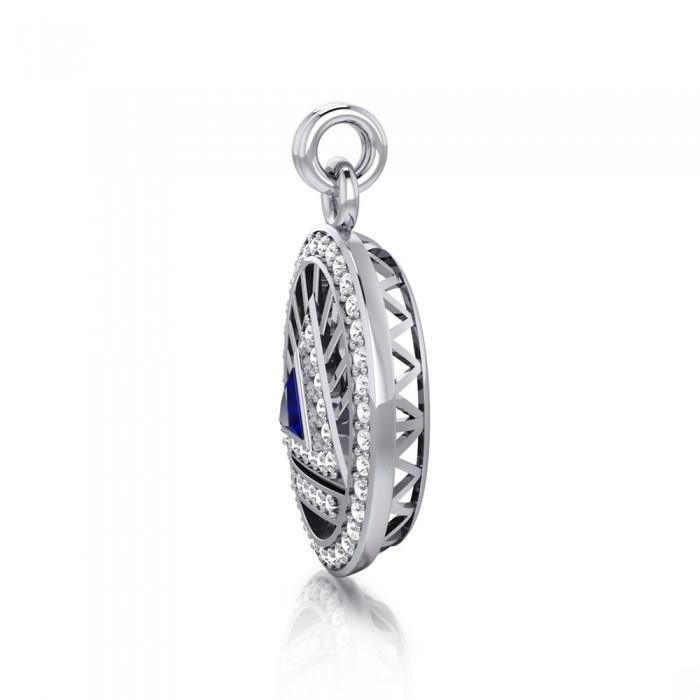Sterling Silver Triangle Power Pendant with Stunning Natural Ruby Gemstone TPD3694
